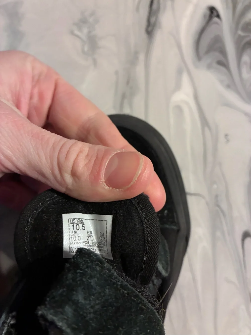 Kids Vans Black Velcro Suede Sneakers - Comfortable Everyday Shoes